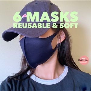 6️⃣ x Navy Blue Fabric Face Masks Adult Unisex